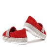 Rote Espadrilles auf der Fiorda-Plattform - Schuhe