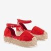 Rote Espadrilles für Frauen auf der Savanto-Plattform - Schuhe