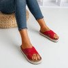 Rote Flip-Flops auf der Plattform mit Zirkonen Zarina - Footwear 1