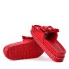 Rote Flip-Flops auf dickem Plateau mit Zierschleife Elemi - Footwear 1