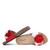 Rote Flip-Flops mit dekorativen Voltuna-Blüten - Schuhe 1