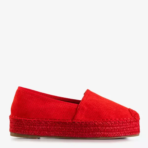 Rote Frauen-Espadrilles auf der Alruna-Plattform - Schuhe