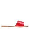 Rote Hausschuhe auf einer flachen Austis-Sohle - Schuhe