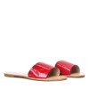Rote Hausschuhe auf einer flachen Austis-Sohle - Schuhe