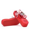 Rote Keilabsätze mit Parri-Blüten - Schuhe 1