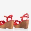 Rote Keilsandalen mit dekorativer Schleife Doria - Footwear