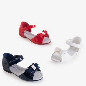 Rote Kindersandalen mit Meeo-Schleife - Schuhe