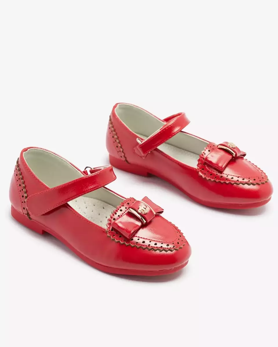Rote Mädchen-Pumps mit Schleife Proya- Footwear