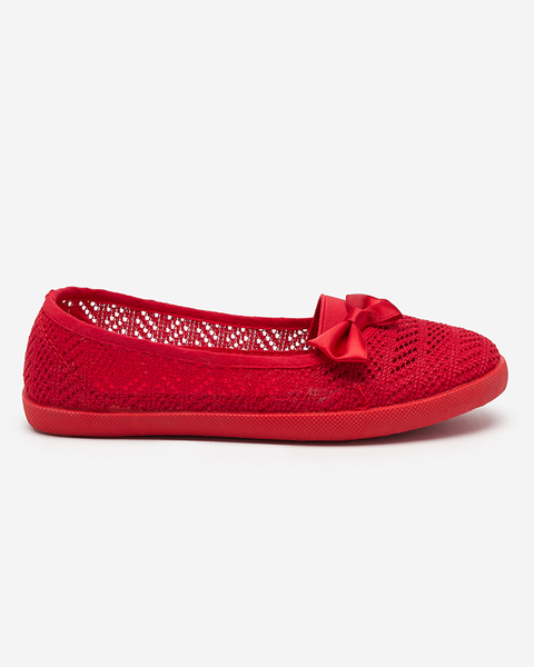 Rote Mädchen-Sneaker zum Hineinschlüpfen mit durchbrochenem Obermaterial Locuni - Footwear