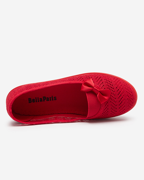 Rote Mädchen-Sneaker zum Hineinschlüpfen mit durchbrochenem Obermaterial Locuni - Footwear