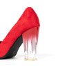 Rote Pumps auf einem transparenten Lorna-Pfosten - Schuhe 1