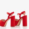 Rote Sandalen aus Öko-Wildleder mit hohen Absätzen Lamberto - Footwear