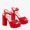 Rote Sandalen aus Öko-Wildleder mit hohen Absätzen Lamberto - Footwear