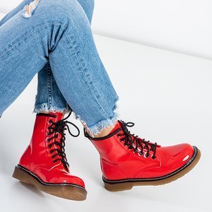 Rote Schnürstiefeletten für Damen von Ormella - Schuhe