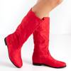 Rote Stiefel mit flachem Absatz für Damen Melano - Schuhe