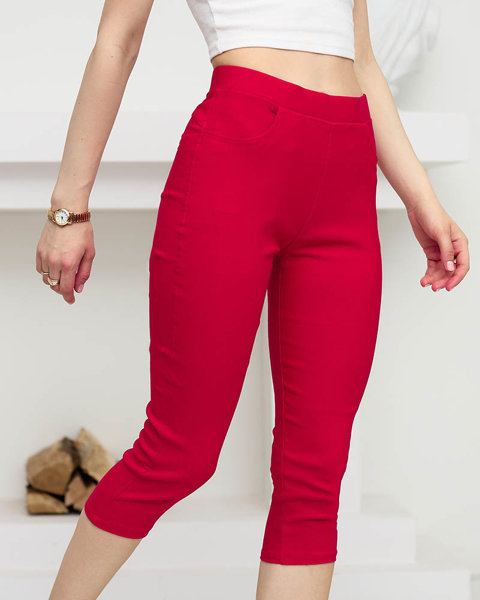 Rote Treggings in 3/4-Länge für Damen - Kleidung