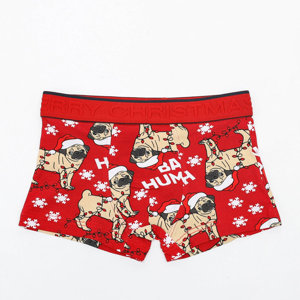 Rote 'Weihnachtsboxershorts für Jungen - Unterwäsche