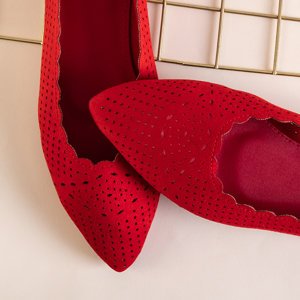 Rote durchbrochene Ballerinas für Damen von Fitula - Schuhe