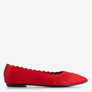 Rote durchbrochene Ballerinas für Damen von Fitula - Schuhe