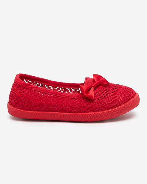 Rote durchbrochene Mädchen-Sneaker mit Schleife Apllo - Footwear