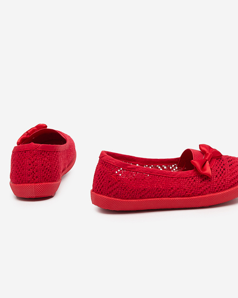 Rote durchbrochene Mädchen-Sneaker mit Schleife Apllo - Footwear