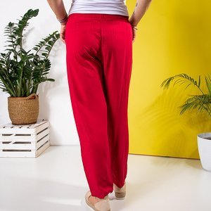 Rote gerade Hose für Damen PLUS SIZE - Kleidung