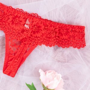 Roter Spitzenstring für Damen - Unterwäsche