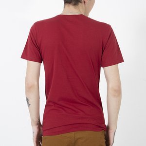 Rotes Baumwoll-T-Shirt für Herren mit Aufdruck - Kleidung