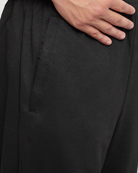 Schwarz Gerade Herren-Jogginghose mit Taschen - Kleidung