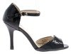Schwarz lackierte Damensandalen für Damen an einem Guisera-Absatz - Schuhe