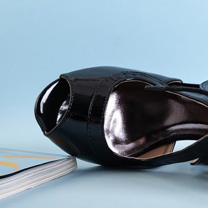 Schwarz lackierte Sandalen auf Stöckelabsatz Glorious - Shoes