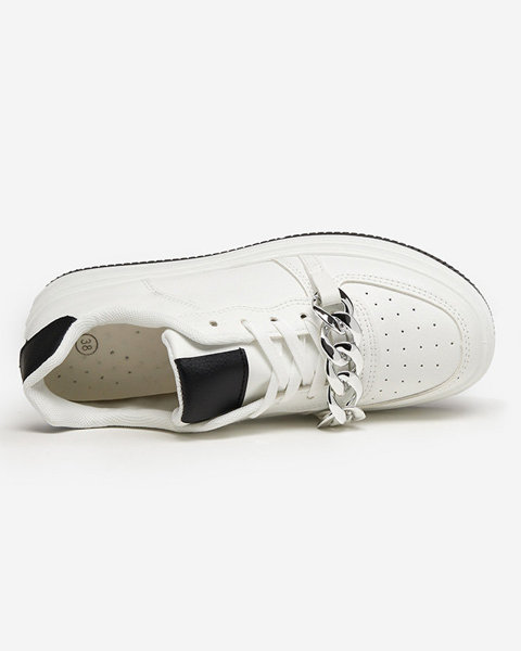 Schwarz-weißer Sportschuh für Damen Sneakers mit Kette Nevito - Schuhe