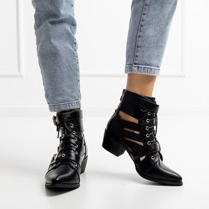 Schwarze Damen-Cowboystiefel mit Isodal-Ausschnitten - Schuhe