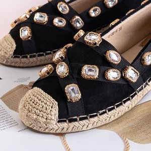 Schwarze Damen-Espadrilles mit Wamba-Kristallen - Schuhe