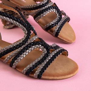 Schwarze Damen Ledersandalen Frodita - Footwear