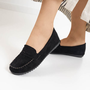 Schwarze Damen-Loafer aus Öko-Wildleder von Teweri - Schuhe