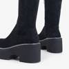 Schwarze Damen-Overknee-Stiefel aus Öko-Wildleder Silvana - Schuhe