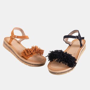 Schwarze Damen-Plateau-Sandalen Elen - Footwear