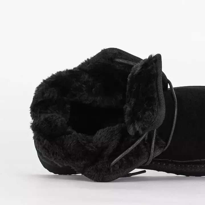 Schwarze Damen-Schneestiefel mit Fell Miusho - Schuhe