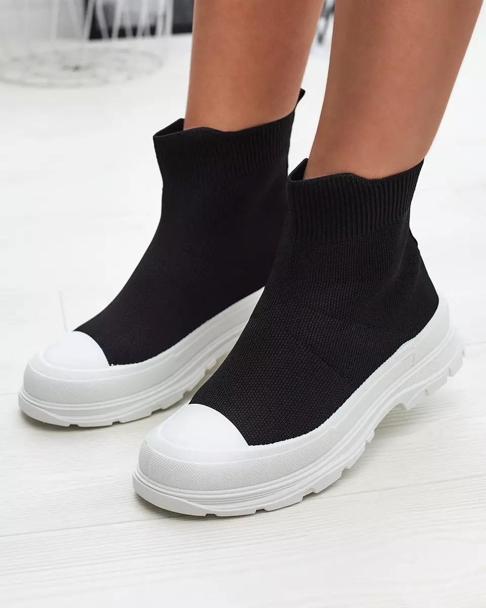 Schwarze Damen Slipper hohe Sportschuhe a'la Sneakers Vertiks - Footwear