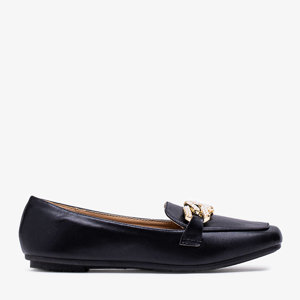 Schwarze Damen-Slipper mit Perlenverzierung Krelizo - Schuhe