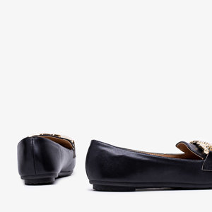Schwarze Damen-Slipper mit Perlenverzierung Krelizo - Schuhe