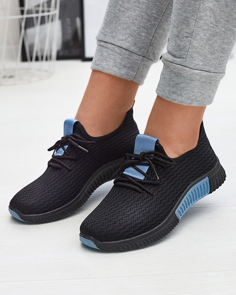 Schwarze Damen-Sportschuhe mit blauen Einsätzen Keteti - Schuhe