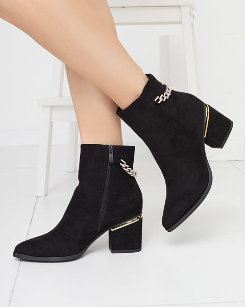Schwarze Damen Stöckelschuhe mit Kette Bellami-Schuhe