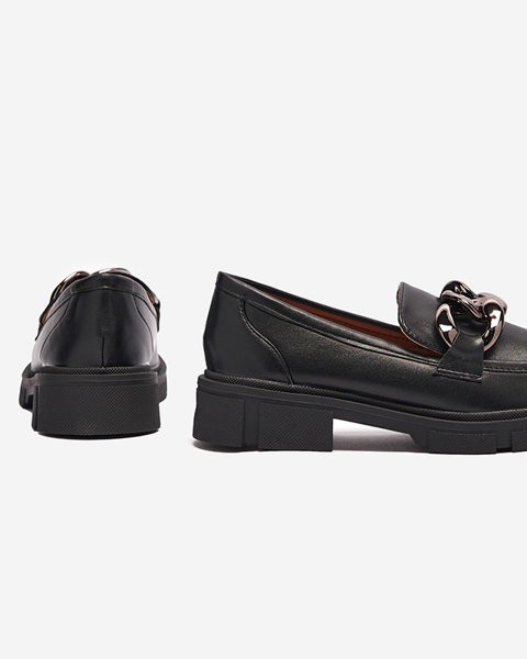 Schwarze Damenmokassins mit Kette Lerati - Footwear