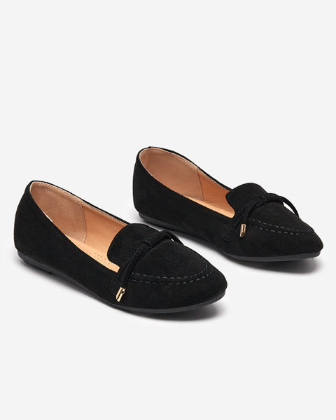 Schwarze Damenmokassins mit Neruki-Schleife - Schuhe