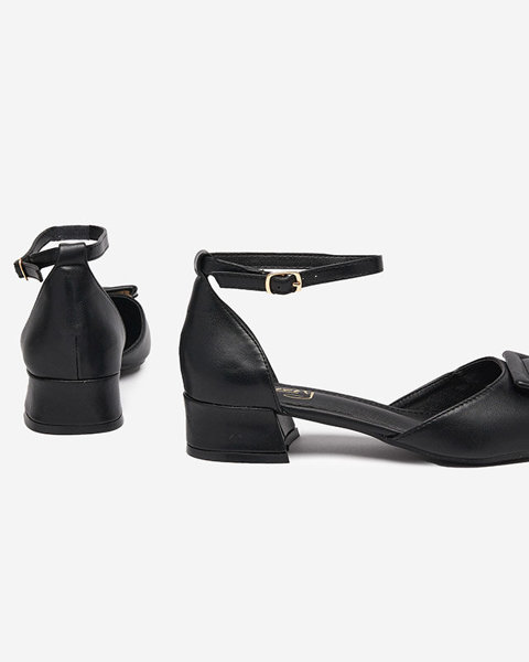 Schwarze Damenpumps mit flachem Absatz Beriji - Schuhe