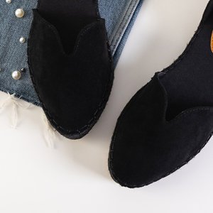 Schwarze Damensandalen a'la espadrilles auf der Monata-Plattform - Schuhe