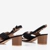 Schwarze Damensandalen auf einem höheren Pfosten mit Glitzereinsätzen Galia - Footwear