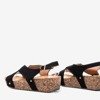 Schwarze Damensandalen auf einer dicken Strolla-Plattform - Schuhe